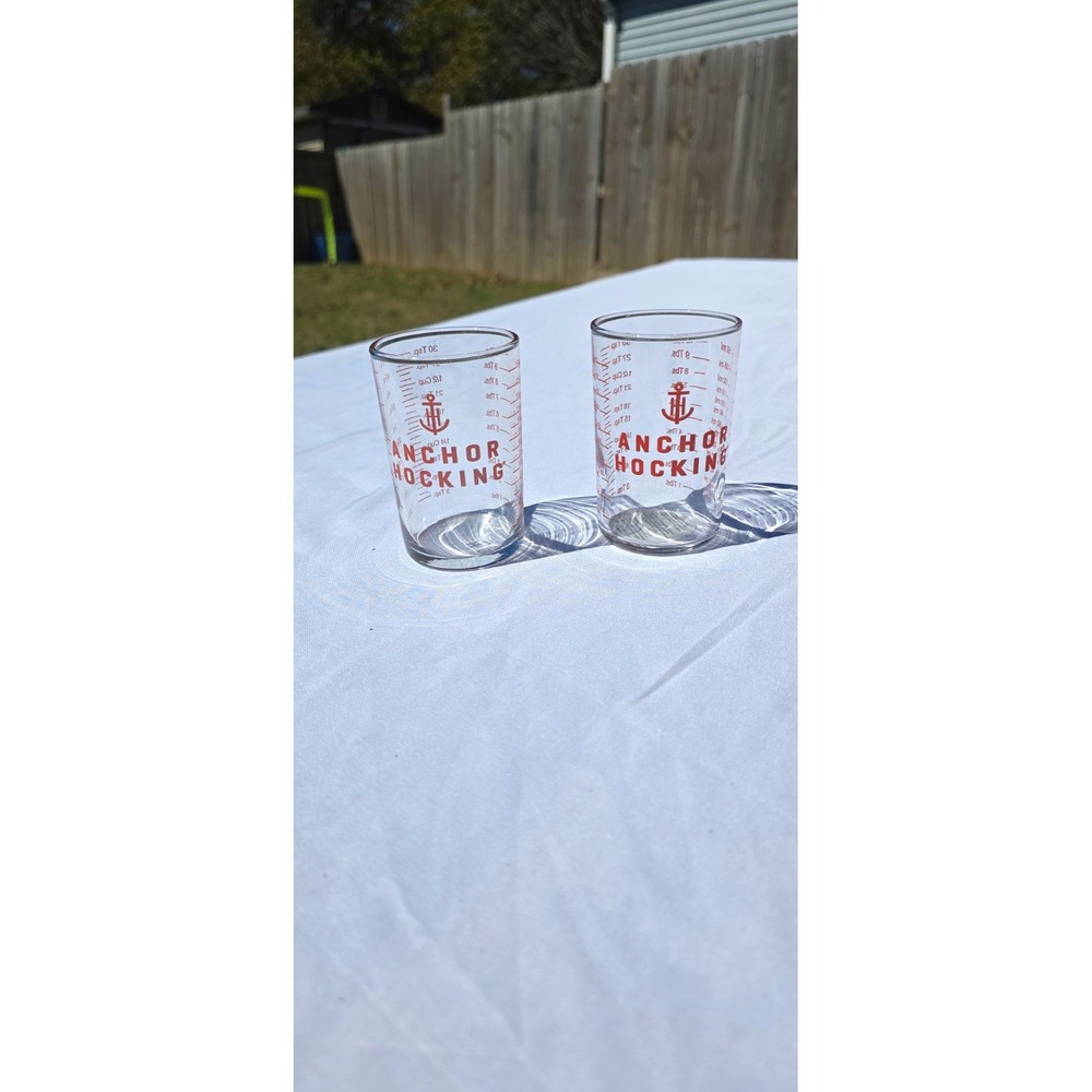 Anchor Hocking 150 ml Glass Measuring Cup Set, Clear/Red Markings, 2-Piece